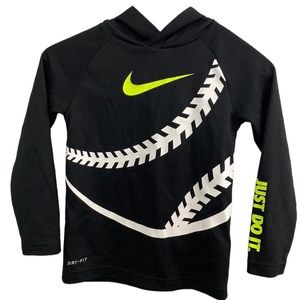 Nike Hooded Tee Shirt Baseball Print